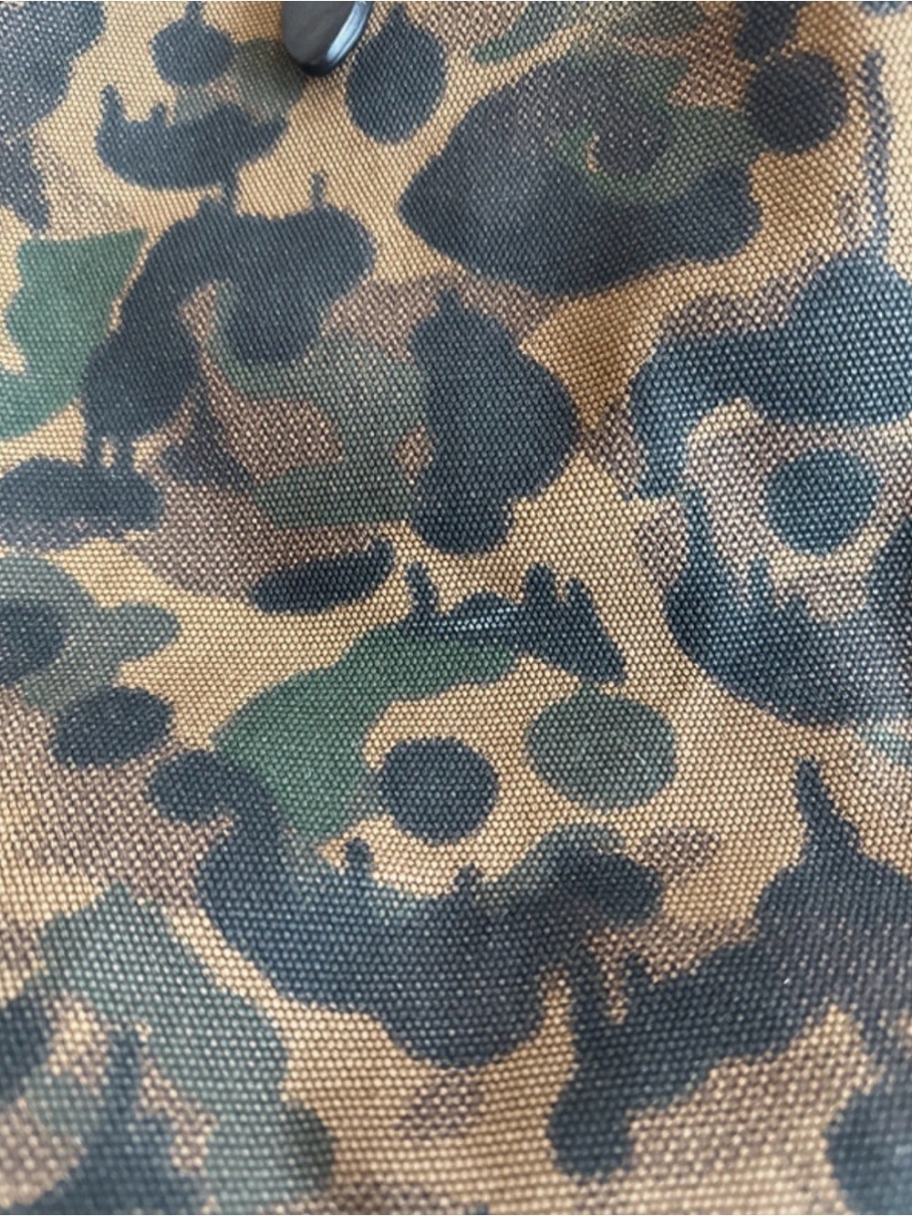 Coach Brown Camo Canvas Tote with Green & Yellow Dinosaur Motif - Picture 6 of 7